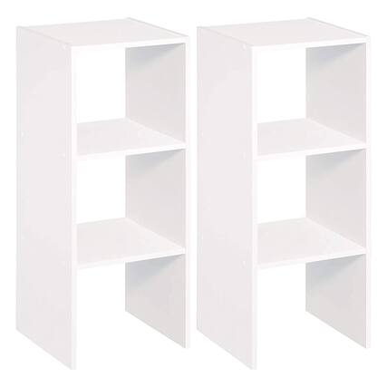 Front. ClosetMaid - ClosetMaid Decorative Home Stackable 2-Cube Organizer Storage, White (3 Pack).