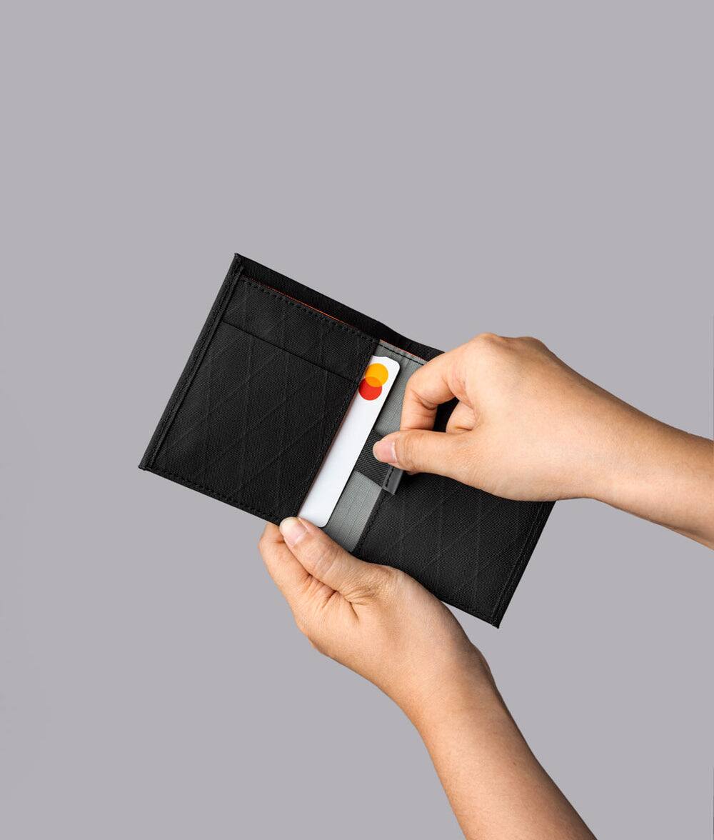 Left. ALPAKA - Ark Bifold Cash Wallet - Wallet for Men,Slim Design with RFID Protection - Black X-Pac X42.