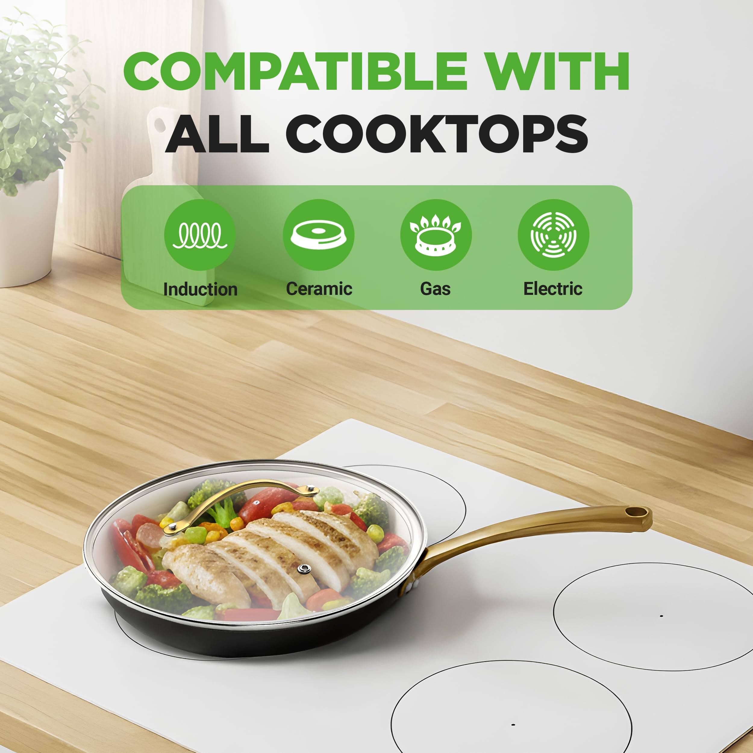 COMPATIBLE WITH ALL COOKTOPS

Induction  
Ceramic  
Gas  
Electric