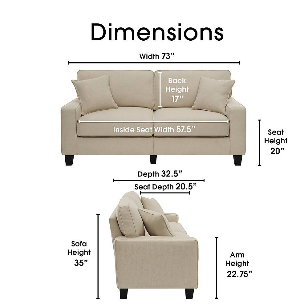 Alt View 12. Serta - Palisades 73" Sofa - Cream.
