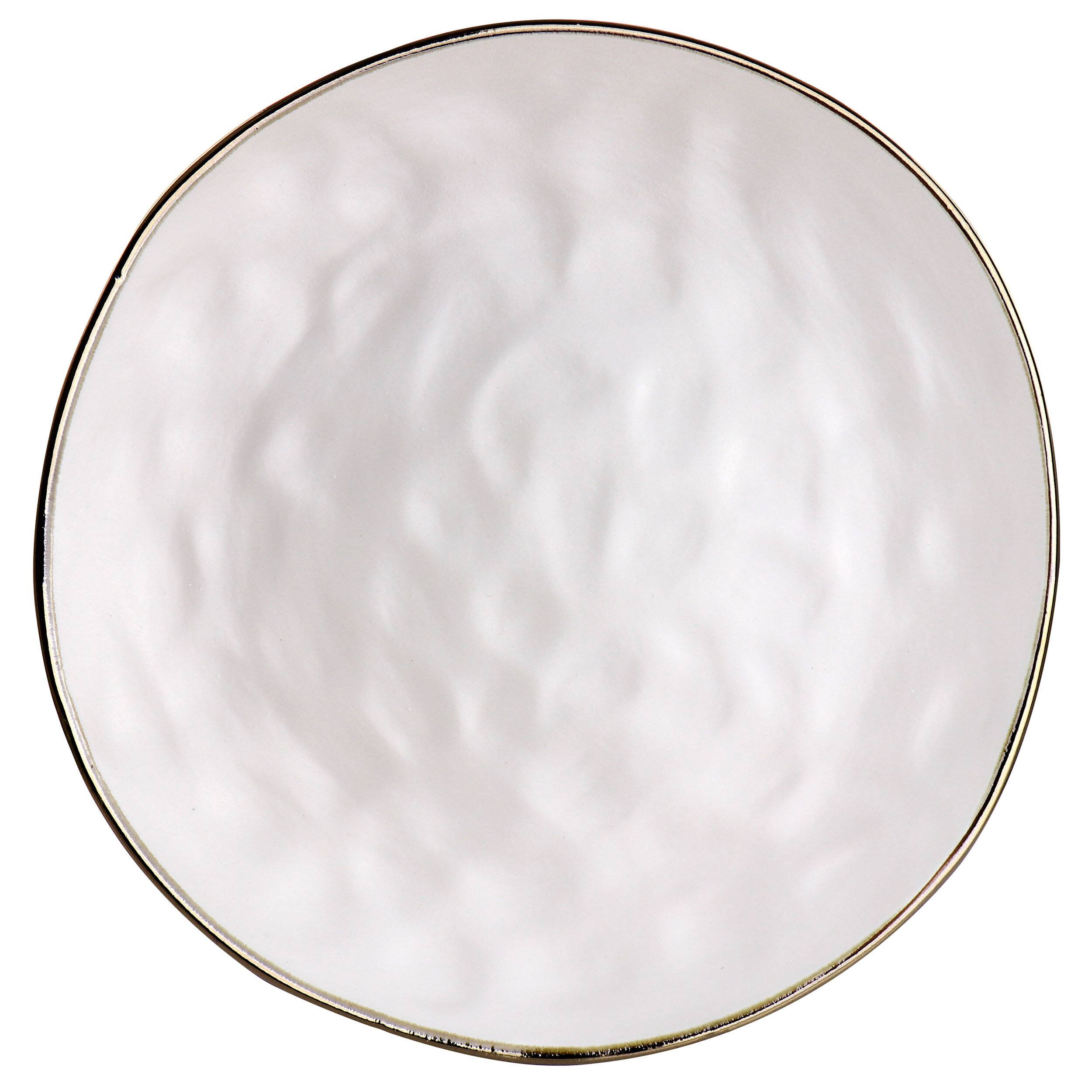 Alt View 4. Elama - Elama Roman 16 Piece Stoneware Dinnerware Set in Assorted Matte with Gold Rim - Assorted with Gold.