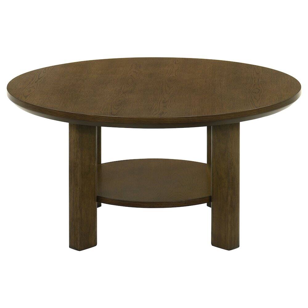 Alt View 1. Coaster Co. of America - Ottowa 36-inch Round Wood Cocktail Coffee Table Brown - Brown.
