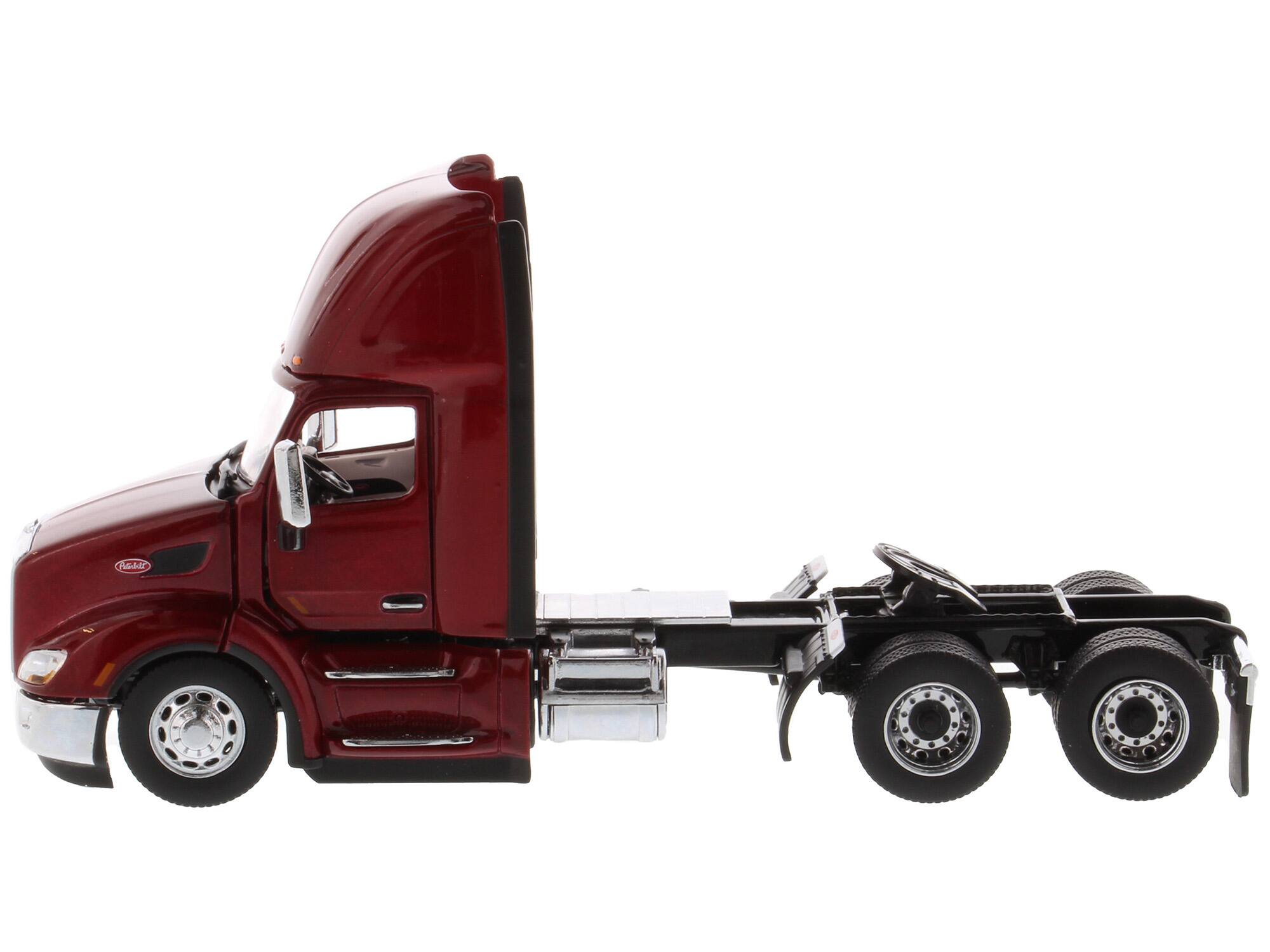 Alt View 1. Diecast Masters - Peterbilt 579 Day Cab Truck Tractor Legendary Red "Transport Series" 1/50 Diecast Model by Diecast Masters.