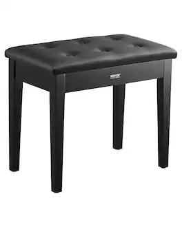 VEVOR - Piano Bench, 22" x 13.78" x 19", Keyboard Piano Chair with High-Density Padded Cushion, Storage Compartment - Black