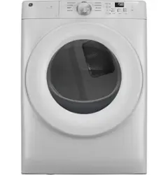 GE - 7.8 Cu. Ft. Stackable Smart Electric Dryer with Sanitize Cycle - White - Front_Zoom