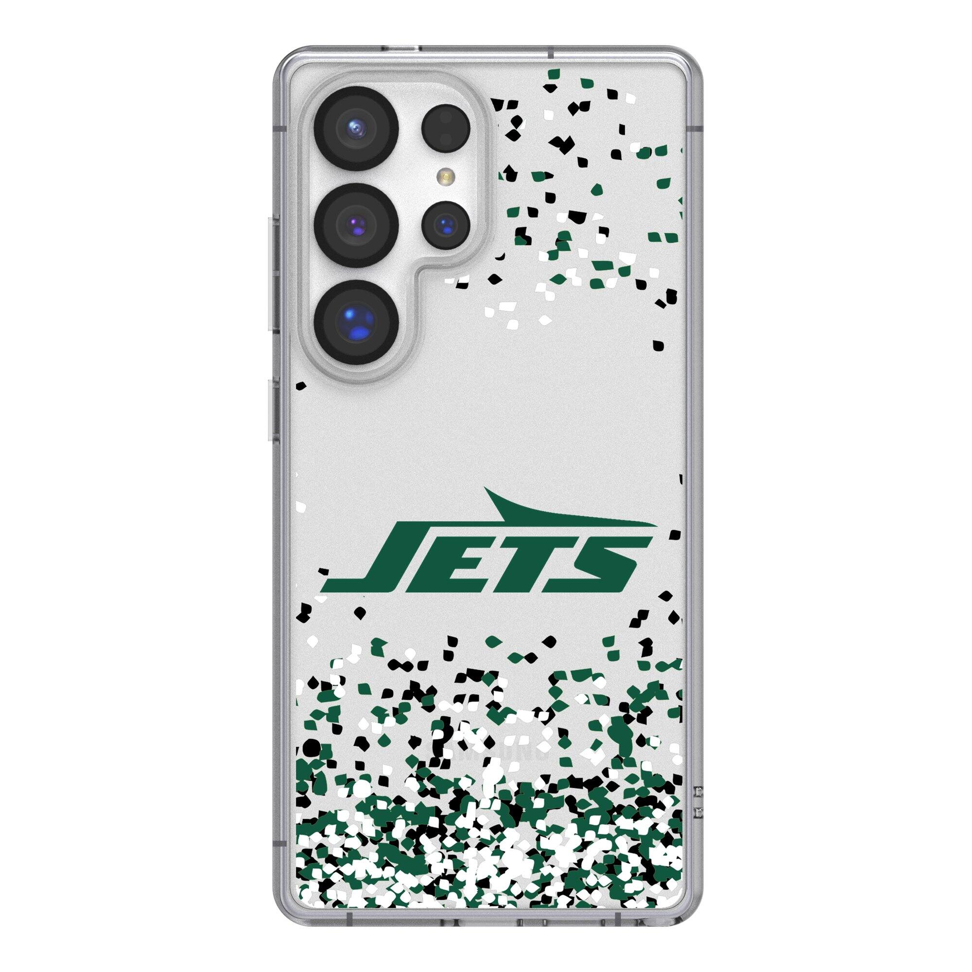 Front. Keyscaper - Galaxy Clear Case with Confetti Design - S23 - Multicolor.