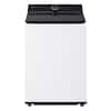Front. LG - 5.5 Cu. Ft. High Efficiency Smart Top Load Washer with EasyUnload - Alpine White.