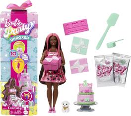 Mattel - Barbie Party Unboxed Doll & Accessories, Pet Birthday Series, Shimmerin' Hearts Set - Collectibles - Multicolor