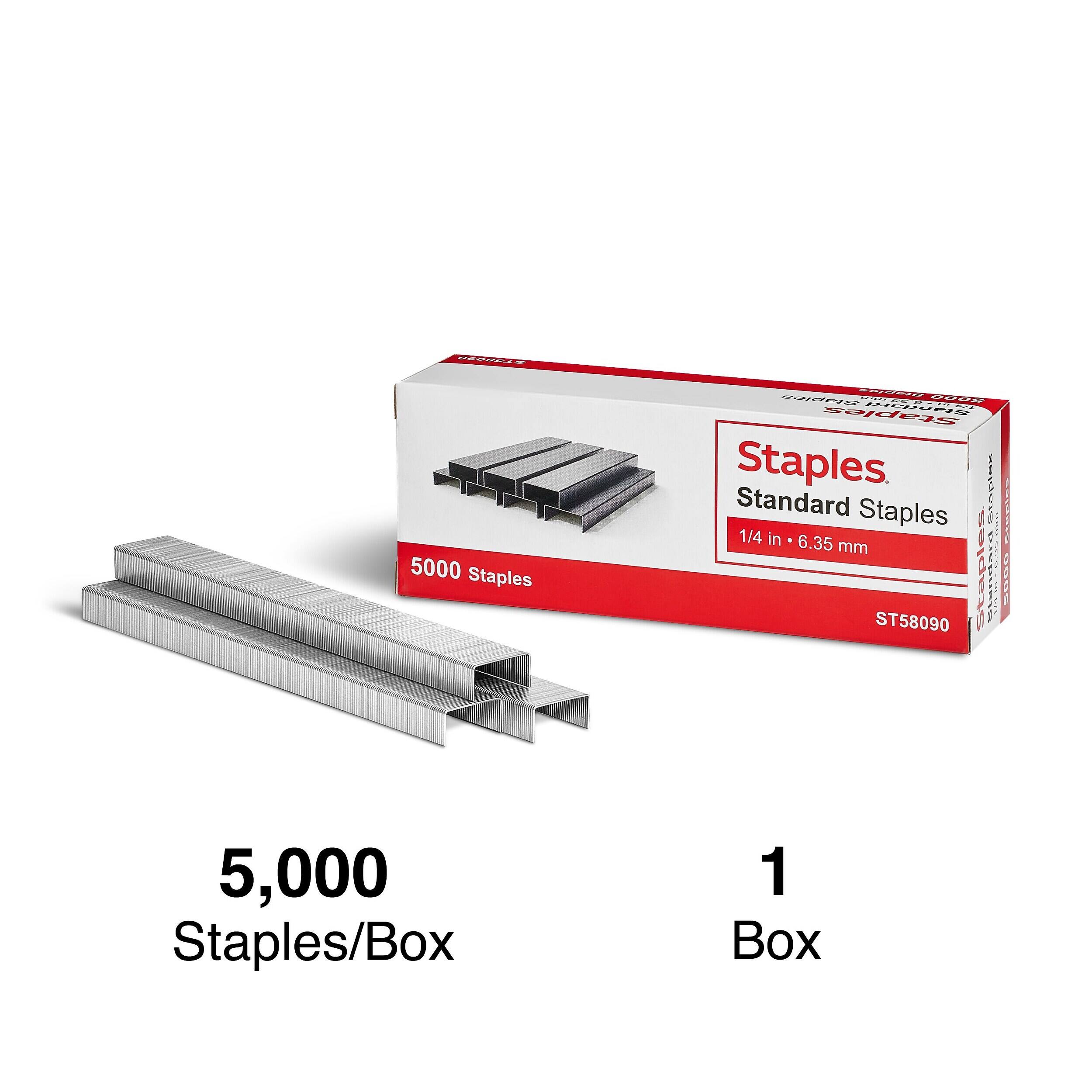 5000 Staples  
Staples COOK 5000 Staples Standard Staples 1/4 in 6.35 mm ST58090  
5,000 Staples/Box  
1 Box