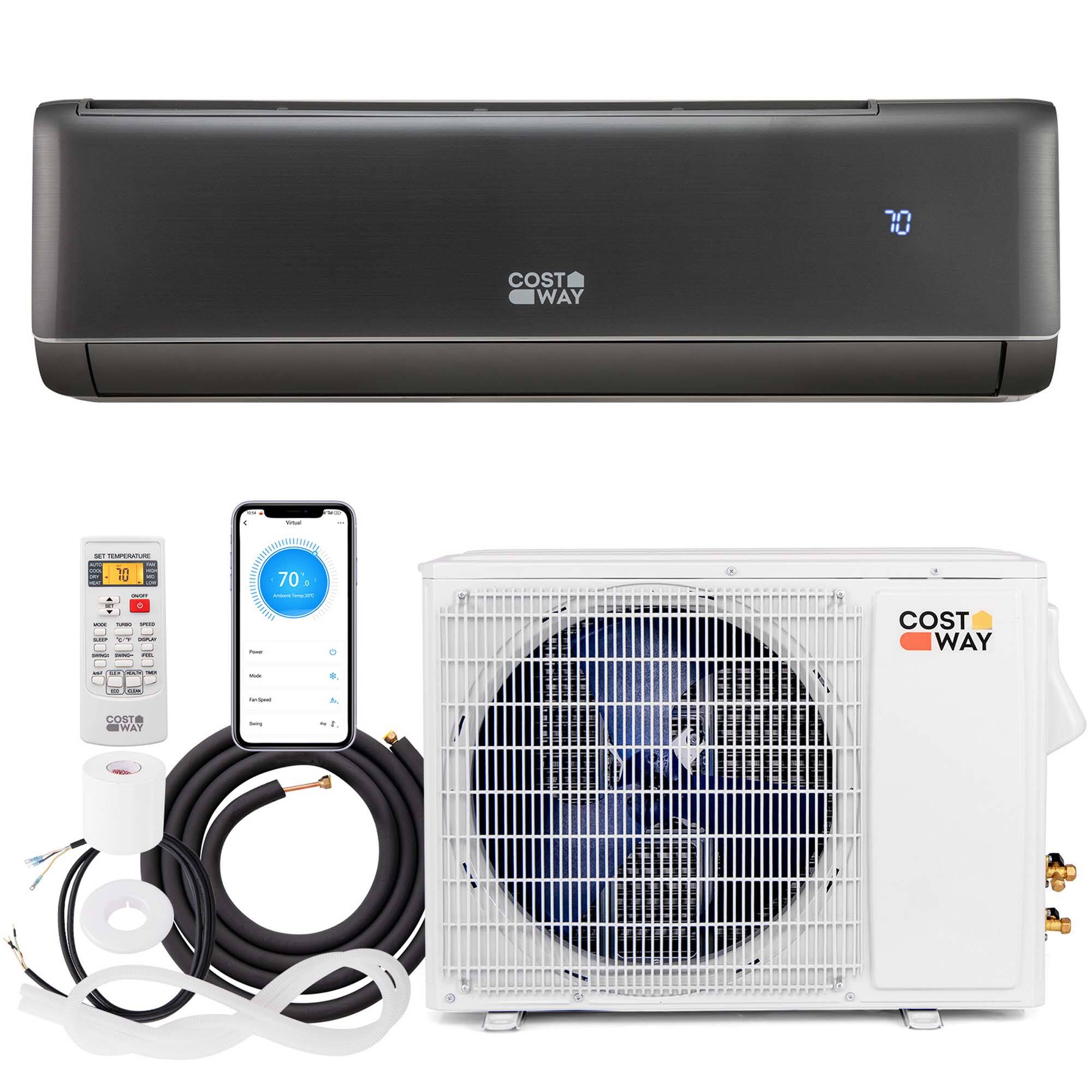 Costway - 24000 BTU Wifi Enabled Mini Split Air Conditioner & Heater with Heat Pump - Gray