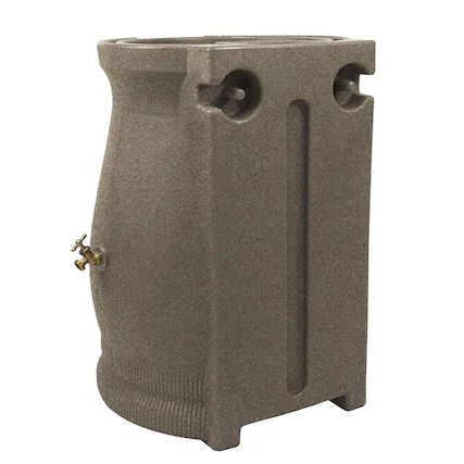 Front. Good Ideas - Good Ideas Rain Wizard 50 Gallon Plastic Rain Barrel Urn, Sandstone (2 Pack).