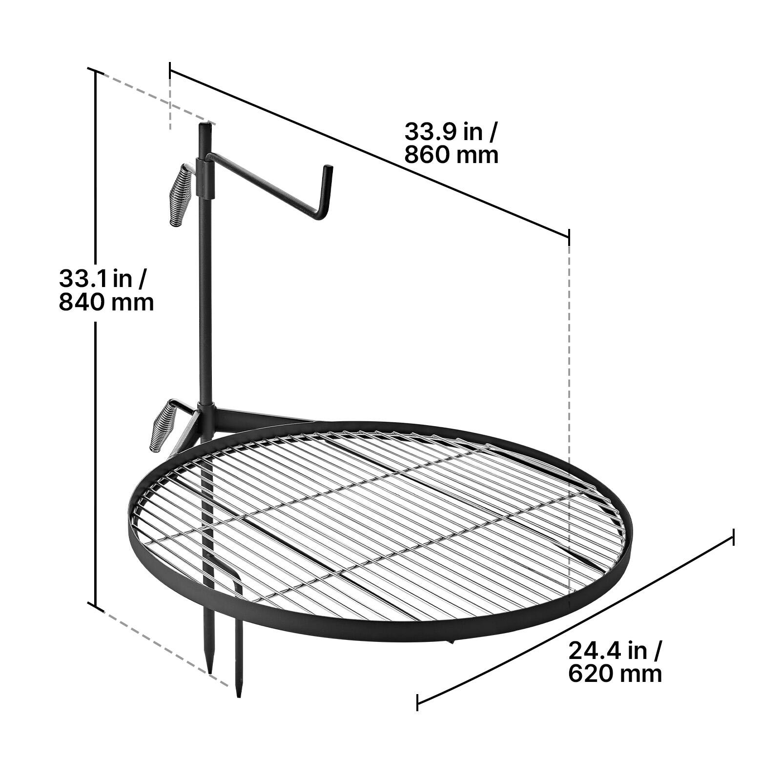 33.9 in / 860 mm  
33.1 in / 840 mm  
24.4 in / 620 mm
