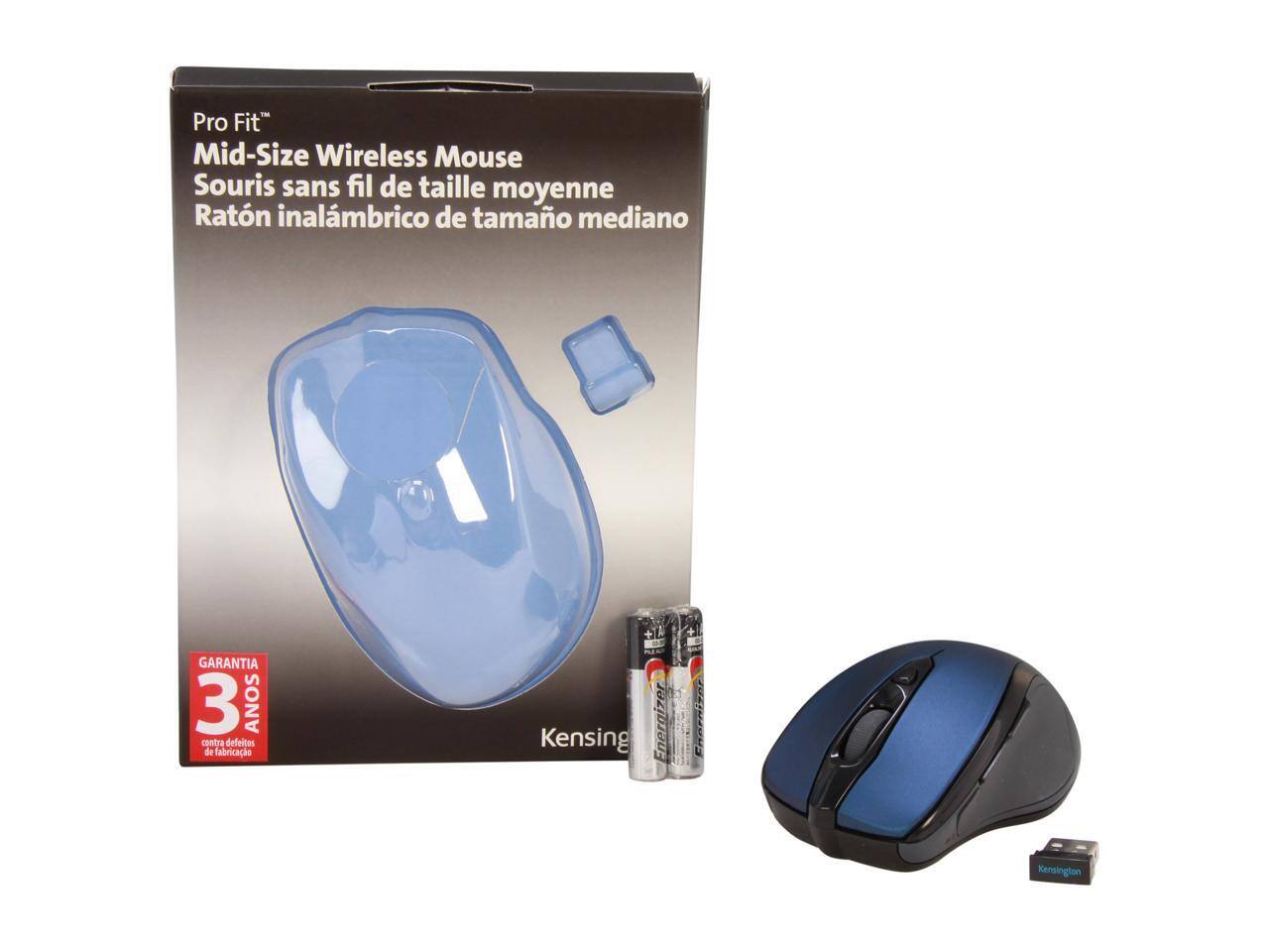 Pro Fit Mid-Size Wireless Mouse  
Souris sans fil de taille moyenne  
Ratón inalámbrico de tamaño mediano  

GARANTÍA 3 AÑOS contra defectos de fabricación  

Kensington  
Energizer