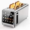 Teendow - 4 Slice Toaster Touch Screen 1.5" Wide Slot, 1400W Stainless Steel Smart Bread Toaster for 5 Bread Modes - Silver