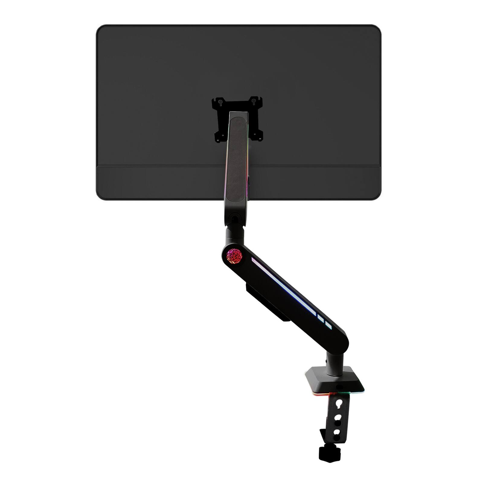 Alt View 2. Topteng - Gaming Monitor Arm for 17"-32" Screens – RGB Lighting, 19.8 lbs Capacity, Full Motion Adjustment, Fit for Gaming Setup - Black.