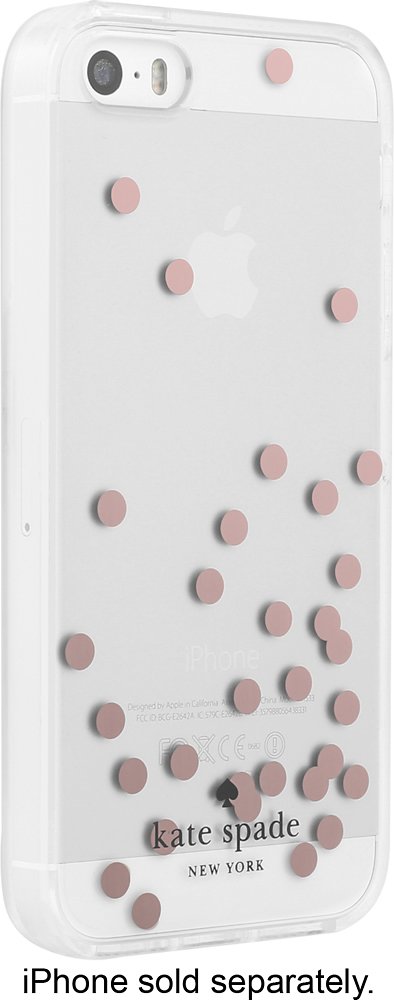 hard shell case for apple iphone se - confetti dot rose gold foil/clear