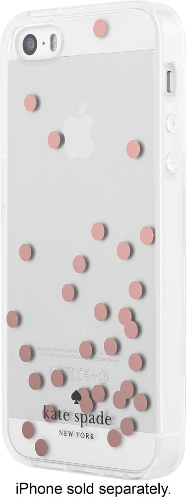 hard shell case for apple iphone se - confetti dot rose gold foil/clear