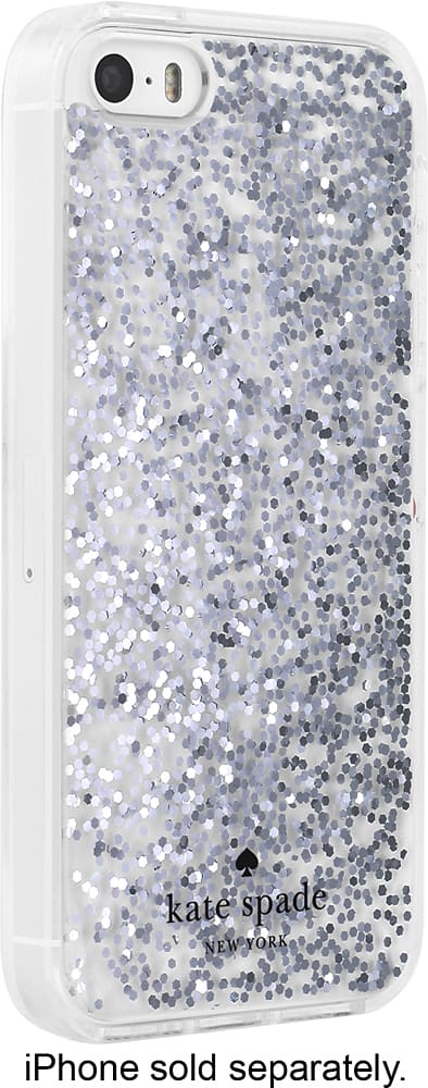 case for apple iphone se, 5s and 5 - silver glitter