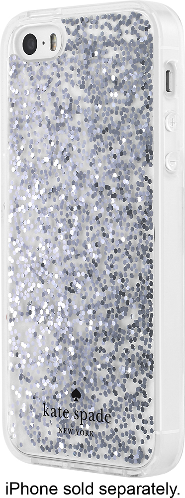 Best Buy: spade new york Case for Apple® iPhone® SE, 5s and 5 Silver Glitter KSIPH-021-SLVRGL