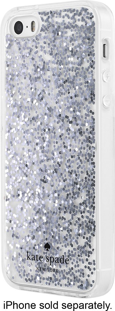 case for apple iphone se, 5s and 5 - silver glitter