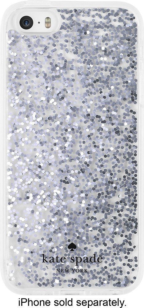 case for apple iphone se, 5s and 5 - silver glitter