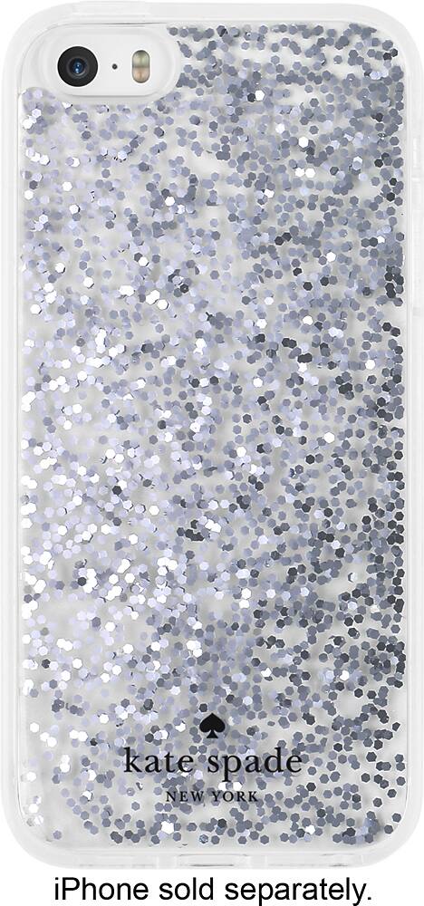 case for apple iphone se, 5s and 5 - silver glitter case for apple iphone se, 5s and 5 - silver glitter