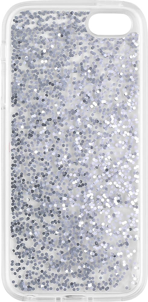 case for apple iphone se, 5s and 5 - silver glitter