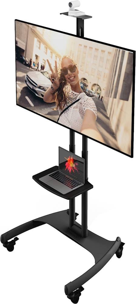 Alt View 14. Kanto - Mobile TV Stand for Most Flat-Panel TVs Up to 65" - Black.