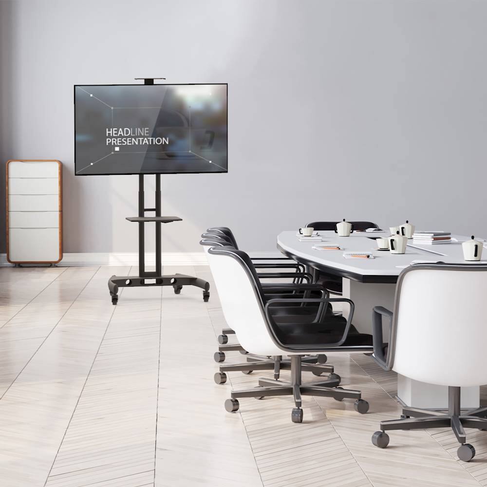 Alt View 19. Kanto - Mobile TV Stand for Most Flat-Panel TVs Up to 65" - Black.