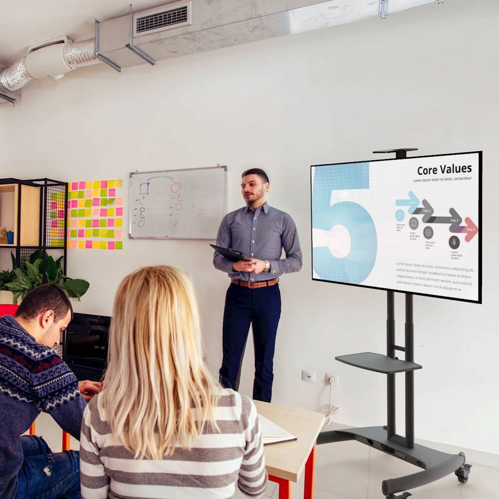 Alt View 21. Kanto - Mobile TV Stand for Most Flat-Panel TVs Up to 65" - Black.