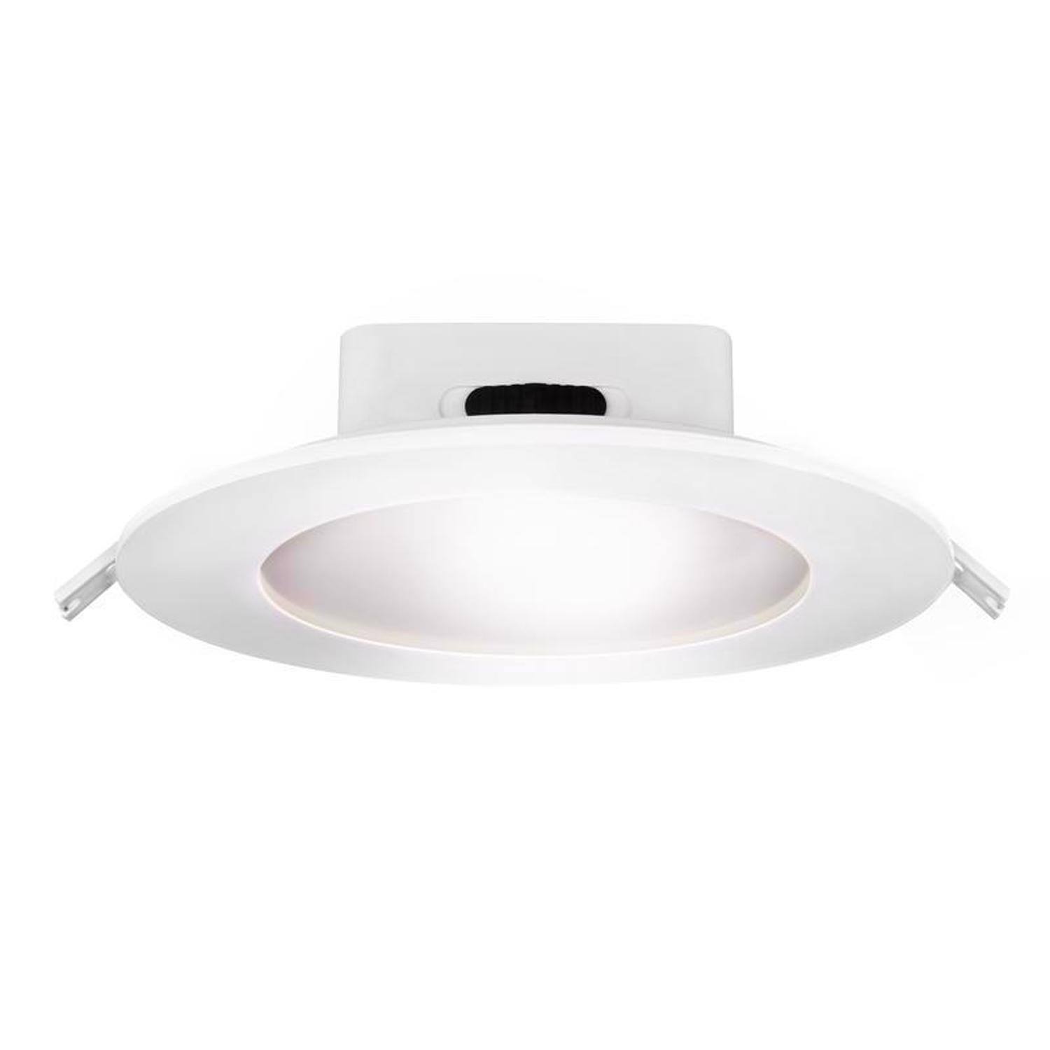 Left. FEIT ELECTRIC - Feit White 6 in. W Aluminum LED Canless Recessed Downlight 85 W.