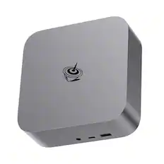 Front. Beelink - SER8 Mini PC With AMD Ryzen 7 8745HS, 32GB DDR5 RAM& 1TB SSD, Win 11 Pro Pre-installed - Space Gray.