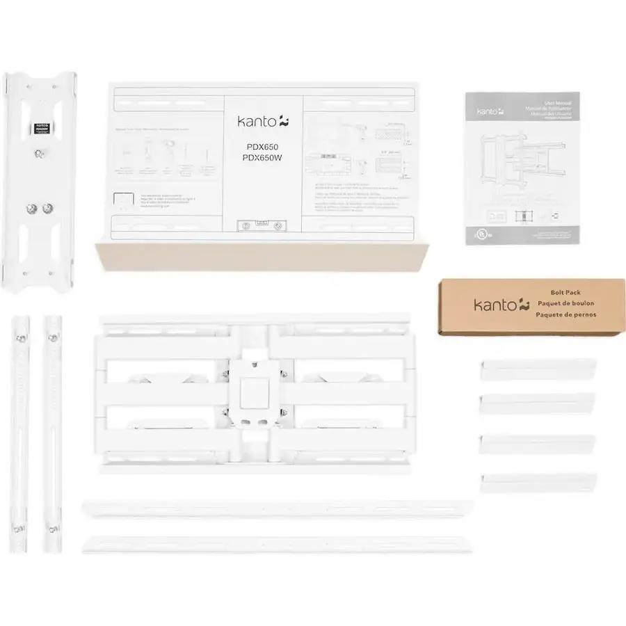 Alt View 14. Kanto - Full-Motion TV Wall Mount for Most 37" - 75" TVs - Extends 21.8" - White.