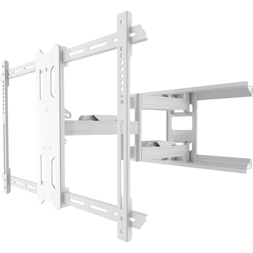 Left. Kanto - Full-Motion TV Wall Mount for Most 37" - 75" TVs - Extends 21.8" - White.
