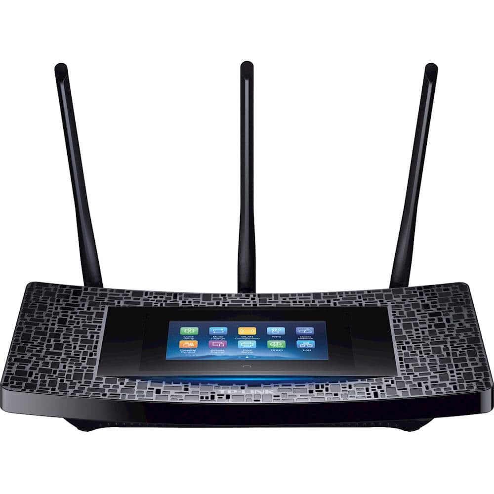 TP-LINK - Dual-Band Wireless-AC1900 Touch Screen Gigabit Router - Black - Larger Front