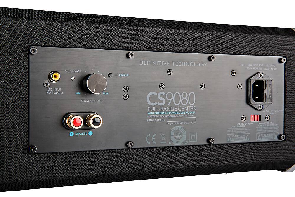 Back. Definitive Technology - CS-9080 Center Channel Speaker with Integrated 8" Powered Subwoofer - Black.