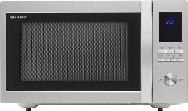 Sharp - 1.6 Cu. Ft. Family-Size Microwave - Stainless steel - Front Zoom