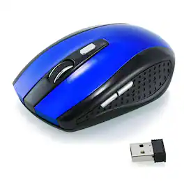 Kitcheniva - 2.4GHz Wireless Optical Mouse & USB Receiver For Computer - Wireless - Blue