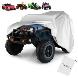 Gymax - Kids Ride-On Toy Car Cover w/ Coating Storage Bag Universal Fit for Truck - Silver