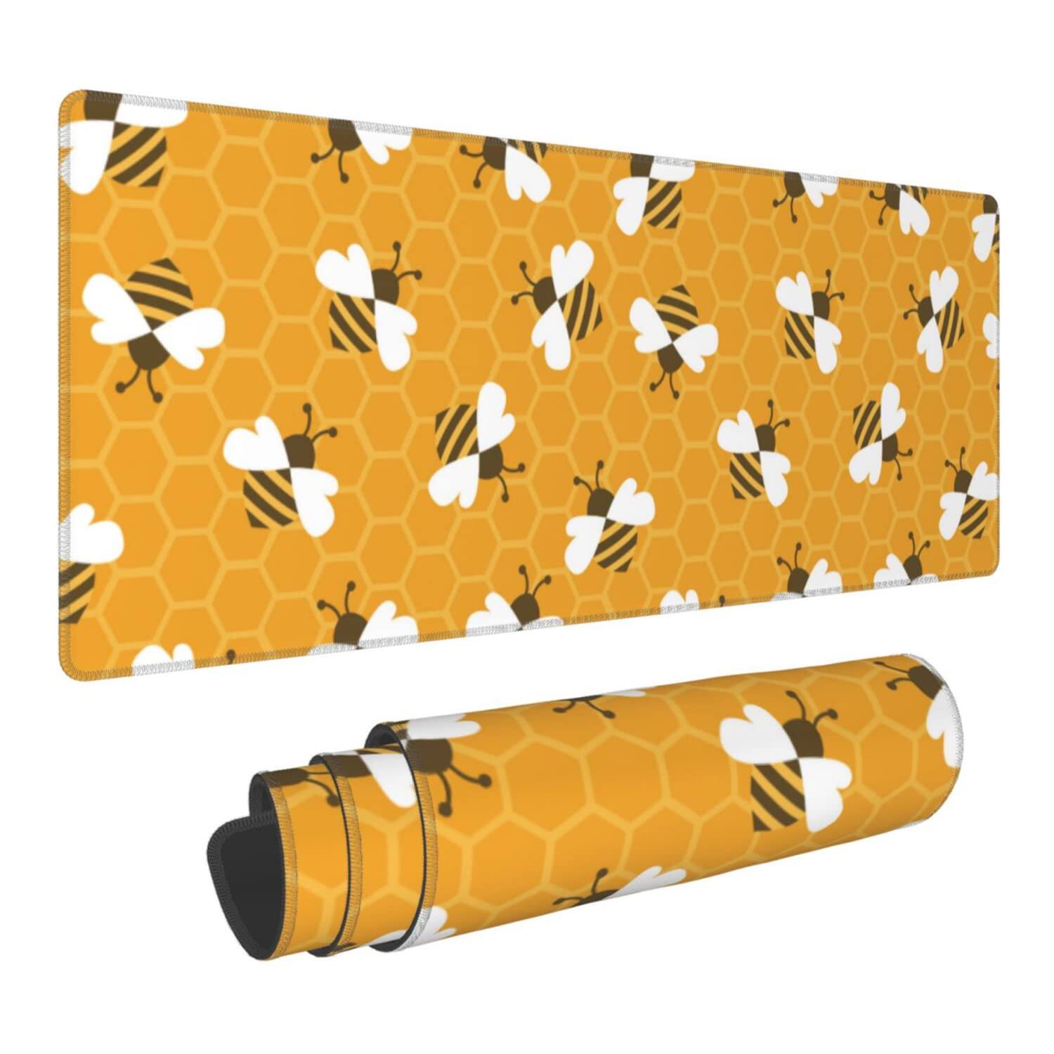 Front. Fabibe - Bee With Honey Extended Gaming Mouse Pad Large Desk Mat Non-slip Rubber Base And Stitched Edges For Work Game Office ... - Bee With Honey.