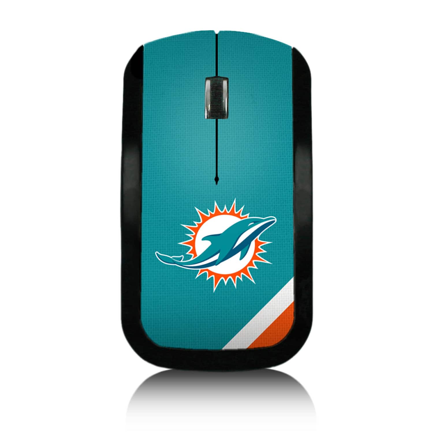 Keyscaper - Miami Dolphins Diagonal Stripe Wireless Mouse - Wireless - Multicolor