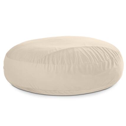 Front. Jaxx - Jaxx 7 Foot Cocoon - 2-in-1 Convertible Bean Bag Bed & Large Bean Bag Chair for Adults, Lush Velvet Ivory - Lush Velvet Ivory.