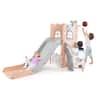 Costway - 6 in 1 L-shaped Toddle Slide for Toddlers Age 1-3 Baby Slide with Basketball Hoop - Multicolor