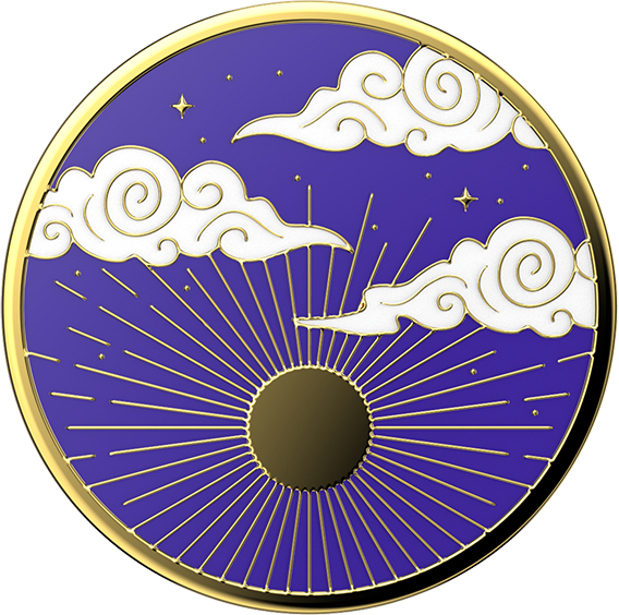 Front. PopSockets - Popgrip Premium Enamel Sunburst - Sunburst.