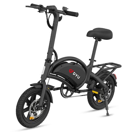 Front. DYU - 14 inch eBike w/ 25 Miles Max Range & 20 Mph Max Speed - Black.