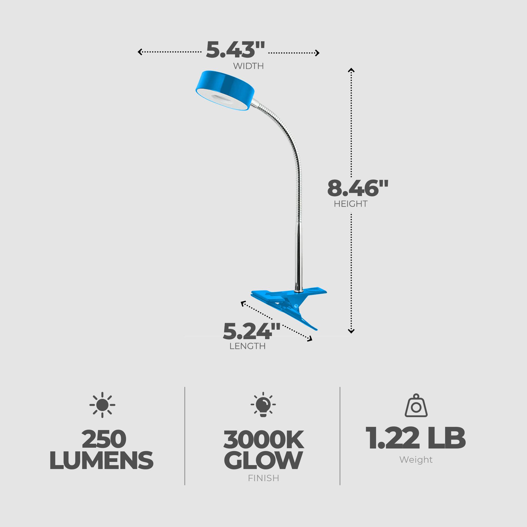 5.43" WIDTH  
8.46" HEIGHT  
5.24" LENGTH  
250 LUMENS  
3000K GLOW FINISH  
1.22 LB Weight