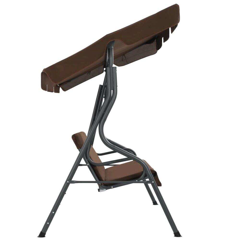 Left. vidaXL - Garden Swing Seat Powder-coated steel frame - Brown.