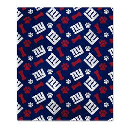 Pegasus - New York Giants 40" x 50" Lightweight Bones Flannel Fleece Pet Blanket - Blue