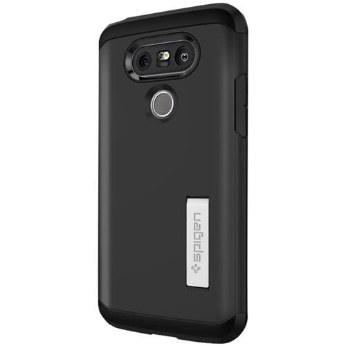 Front. Spigen - Tough Armor Case for LG G5 H850 - Black.