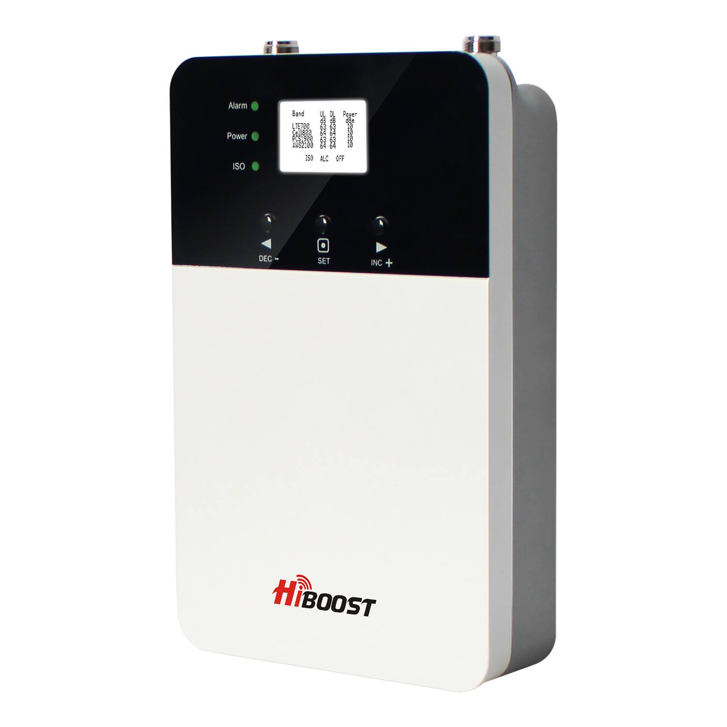 Alarm  
Power  
ISO  

Band  
100.000  
100.000  
100.000  

ISO ALC OFF  

DEC -  
SET  
INC +  

HiBOOST